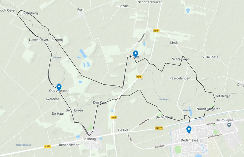 Handbikeroute Reestdal.